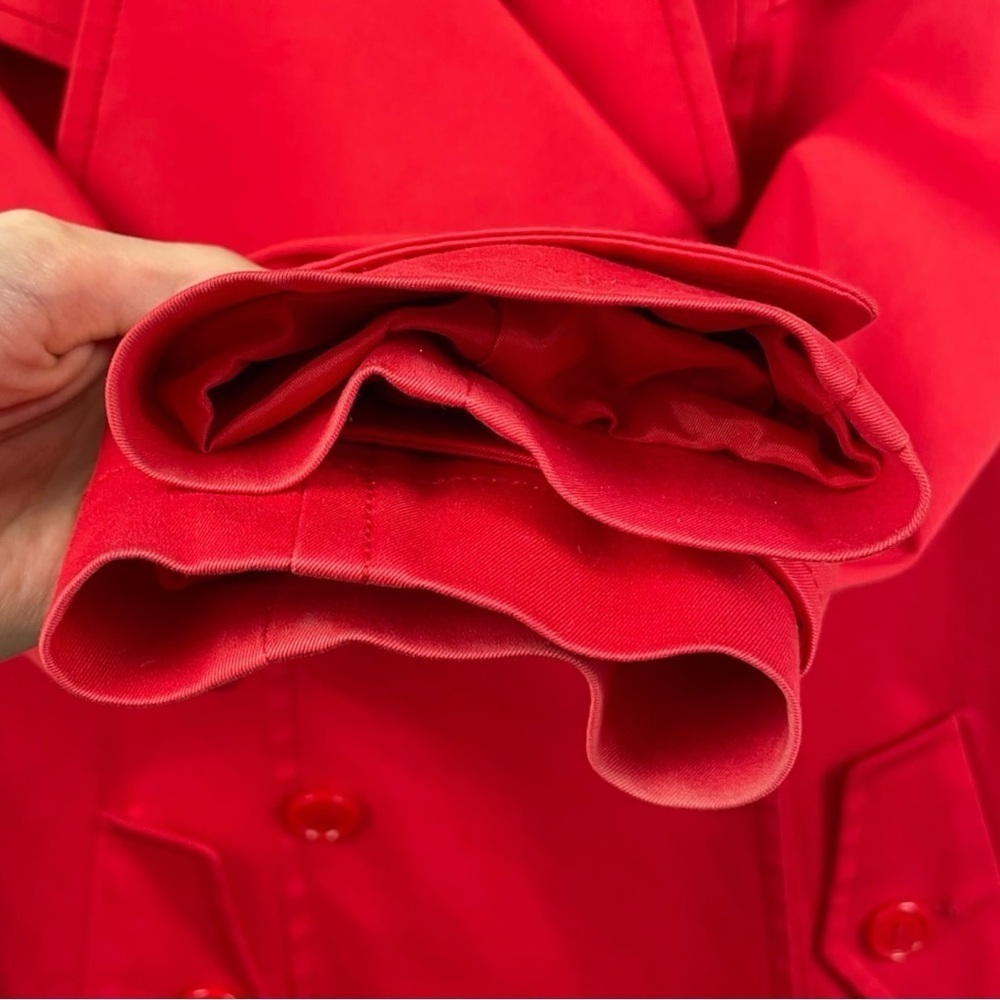 Escada Red Trench Double Breasted Peacoat Size 36 - Picture 7 of 10